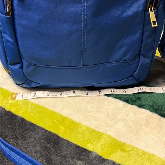 Travelon Royal Blue Crossbody Messenger Bag with Gold Hardware - Picture 2 of 13
